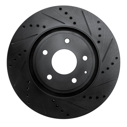 R1 Concepts R1 16-25 Mazda CX-5 Front Right Drilled & Slotted Black Brake Rotor