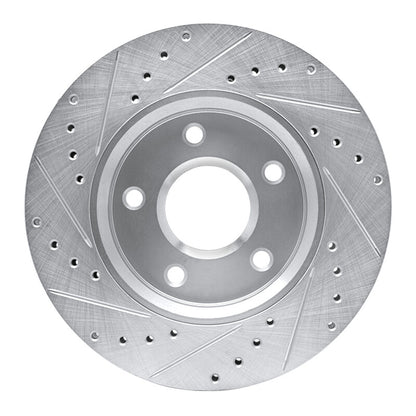 R1 Concepts R1 08-16 Chrysler Town & Country Front Right Drilled & Slotted Silver Brake Rotor