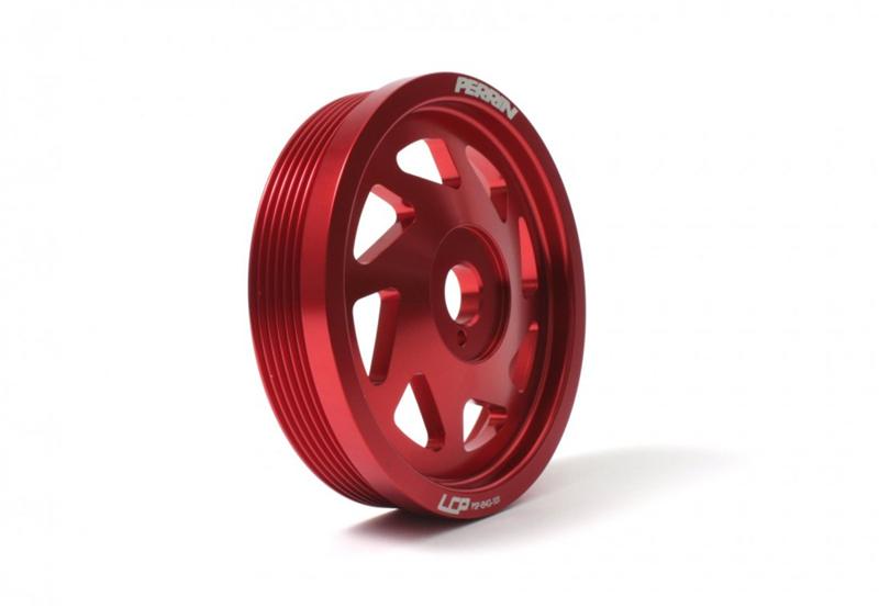 Perrin Performance PERRIN 15-18 Subaru WRX / 13-20 BRZ / 14-18 FXT / 13-16 Crosstrek Lightened Crank Pulley - Red