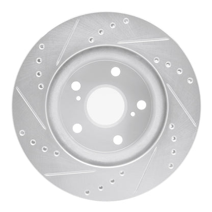 R1 Concepts R1 89-92 Toyota Cressida Front Right Drilled & Slotted Silver Brake Rotor