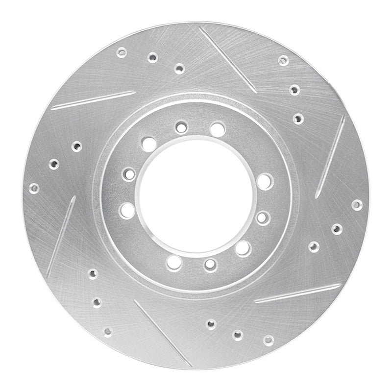 R1 Concepts R1 94-00 Mitsubishi Montero Front Right Drilled & Slotted Silver Brake Rotor