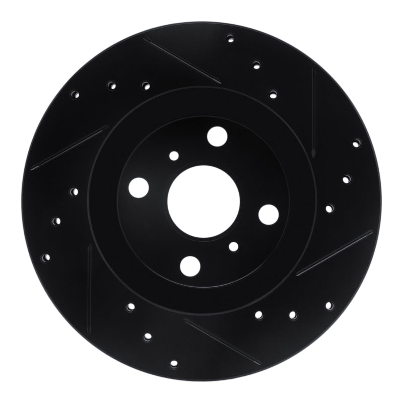 R1 Concepts R1 87-92 Geo Prizm Front Left Drilled & Slotted Black Brake Rotor