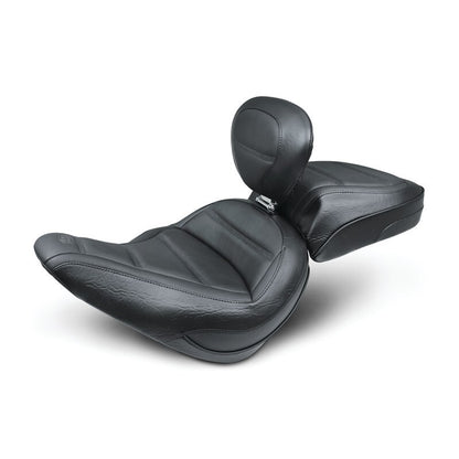 Mustang Motorcycle Mustang 18-21 Harley Softail Slim Standard Touring Solo Seat w/Driver Backrest - Black