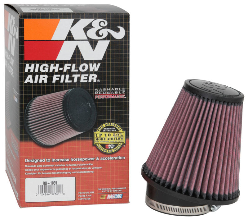 K&N Engineering K&N Filter Universal Rubber Filter 3 1/2 inch 10 Degree Flange 5 3/4 inch OD 6 inch Height