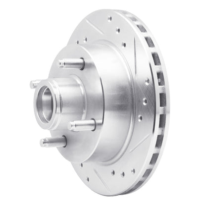 R1 Concepts R1 79-81 Ford Mustang Front Right Drilled & Slotted Silver Brake Rotor
