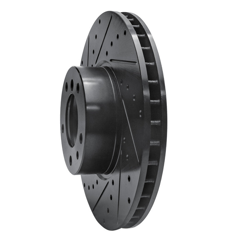 R1 Concepts R1 91-01 BMW 740I Front Left Drilled & Slotted Black Brake Rotor