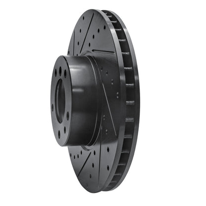 R1 Concepts R1 91-01 BMW 740I Front Left Drilled & Slotted Black Brake Rotor