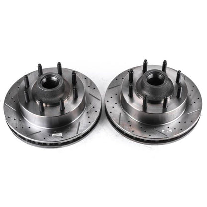 PowerStop Power Stop 03-04 Ford F-350 Super Duty Front Drilled & Slotted Rotor - Pair