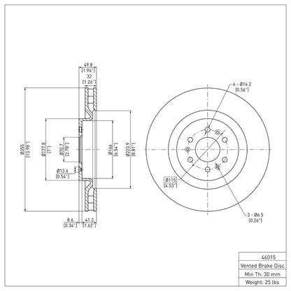 DFC 04-11 Cadillac CTS Front GeoSPEC Coated Rotor