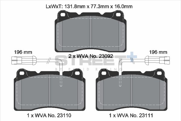 PAGID Racing T8017SP2001 STREET+ Brake Pads