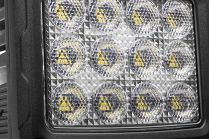 Go Rhino Xplor Bright Series Rectangle SingleLED Spot Light Kit (Surface Mount) 5in. - Blk (Pair)