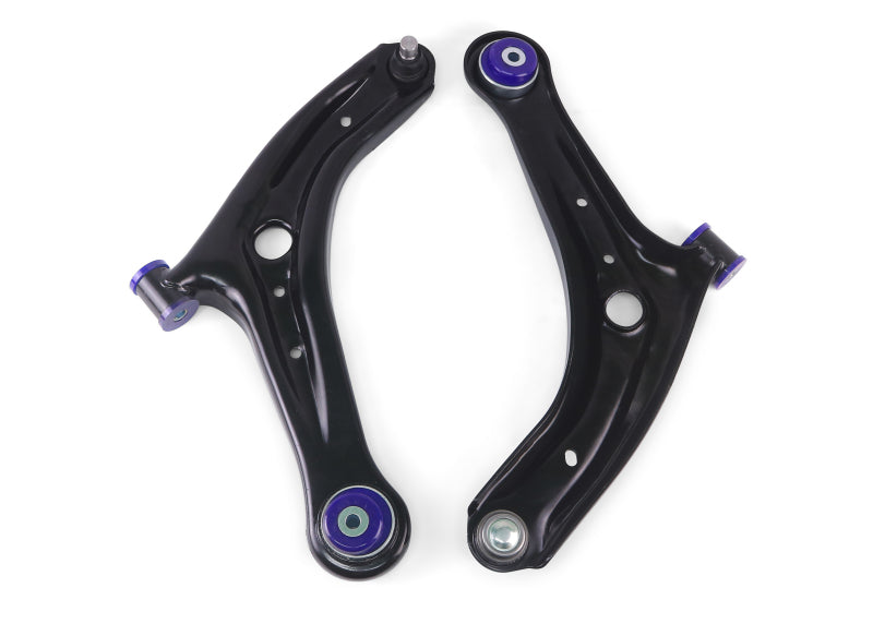 SuperPro 2011-2019 Ford Fiesta S Front Lower Control Arm Set w/ Bushings (+Caster)