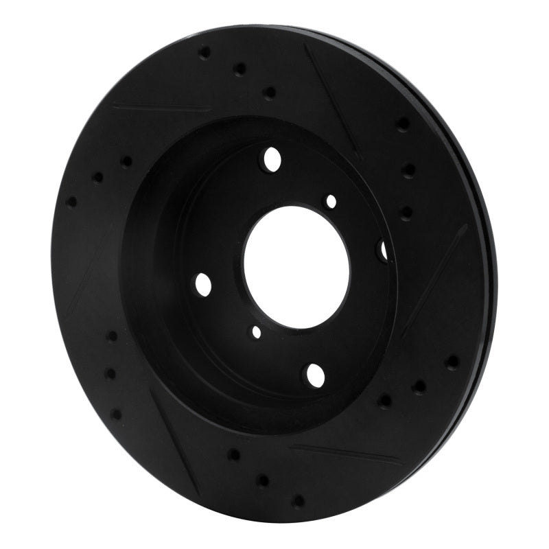 R1 Concepts R1 89-94 Suzuki Swift Front Left Drilled & Slotted Black Brake Rotor