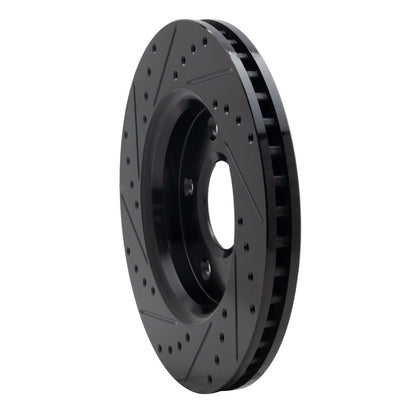 R1 Concepts R1 08-16 Chrysler Town & Country Front Right Drilled & Slotted Black Brake Rotor