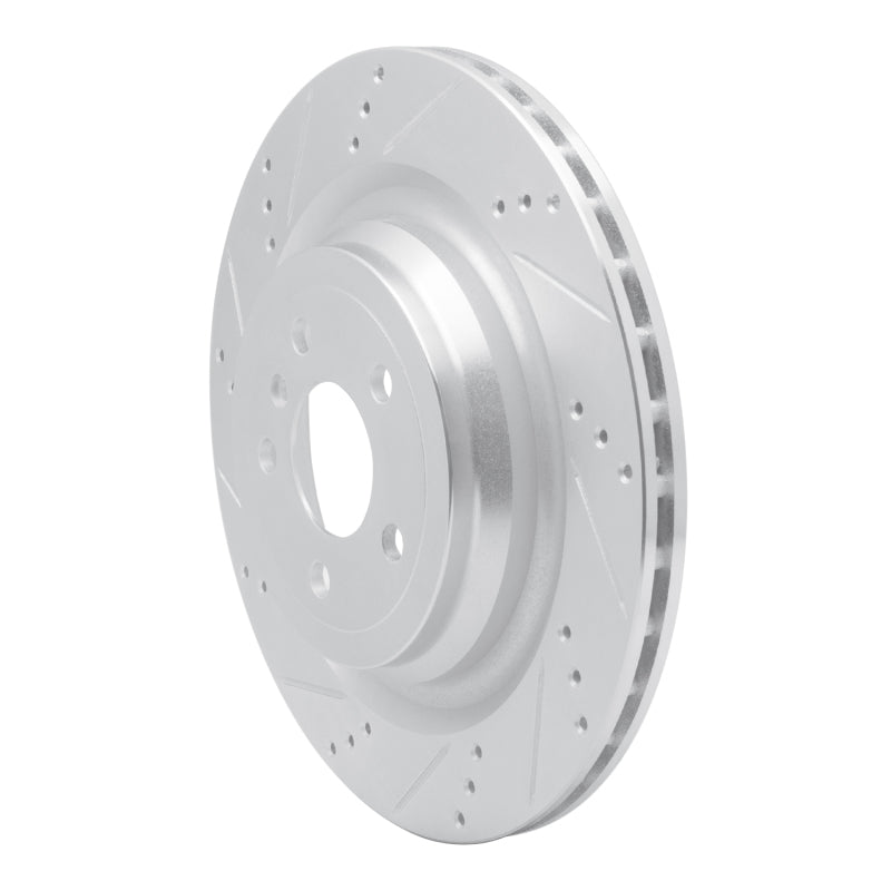 R1 Concepts R1 2013-2019 Mercedes-Benz GL450 Rear Left Drilled & Slotted Silver Brake Rotor