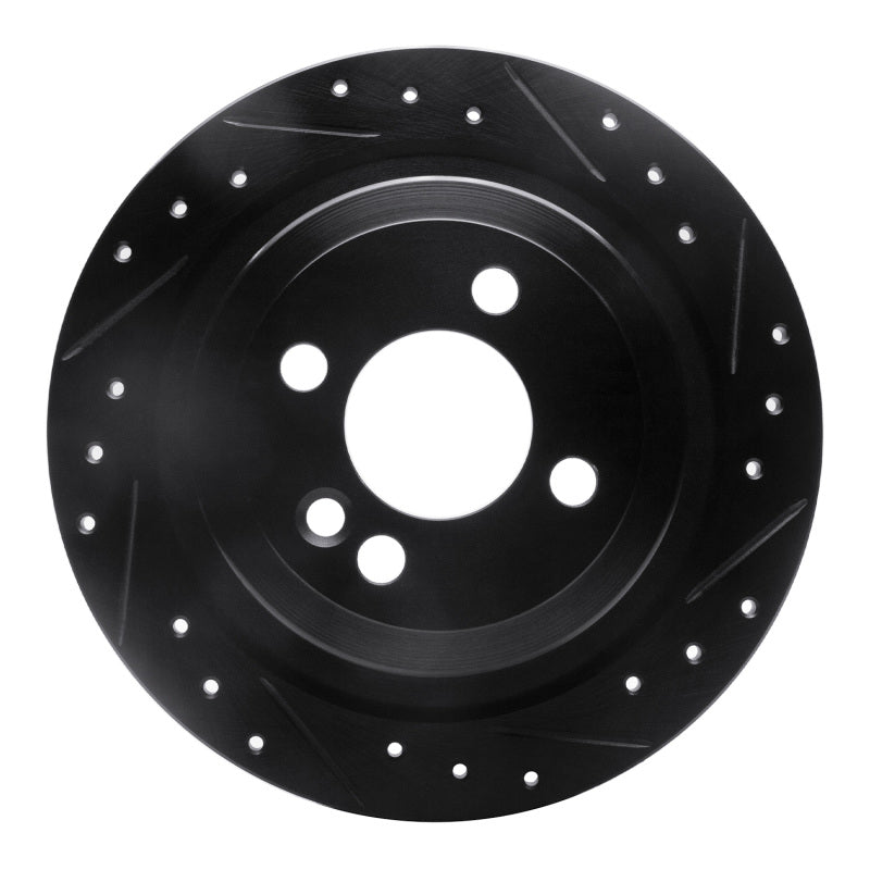 R1 Concepts R1 09-14 Mini Cooper (Excl Clubman) Rear Right Drilled & Slotted Black Brake Rotor