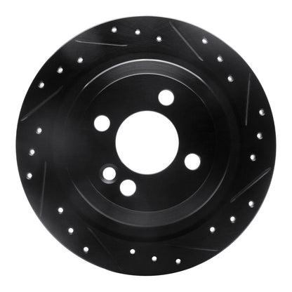 R1 Concepts R1 09-14 Mini Cooper (Excl Clubman) Rear Right Drilled & Slotted Black Brake Rotor