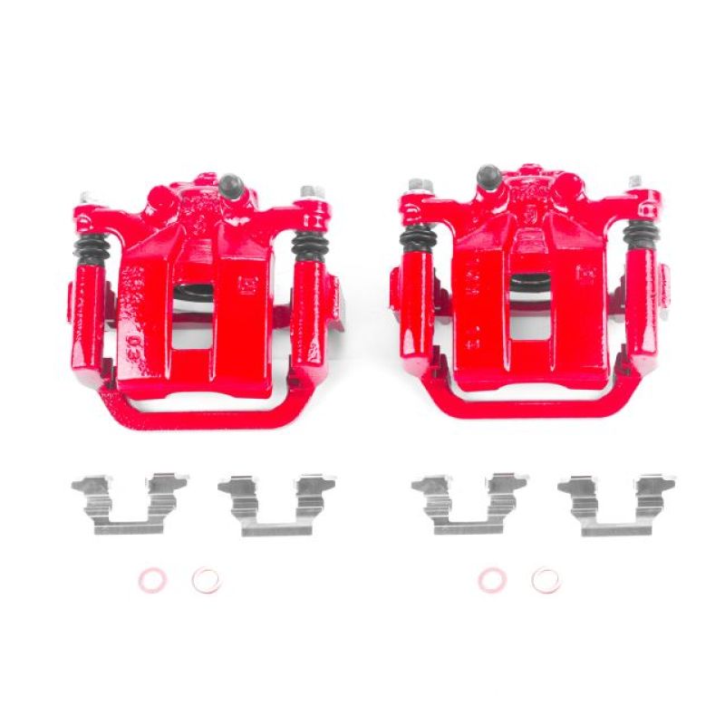 PowerStop Power Stop 08-13 Nissan Rogue Rear Red Calipers w/Brackets - Pair