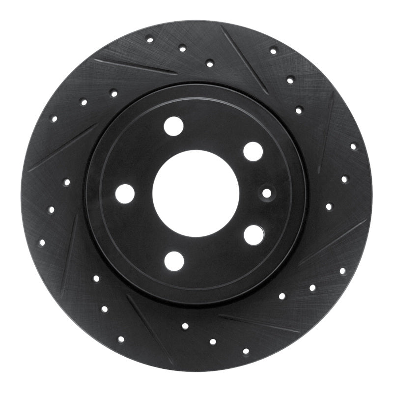 R1 Concepts R1 00-09 Audi A4 (USA/Canada) Rear Right Drilled & Slotted Black Brake Rotor
