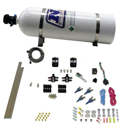 Nitrous Express 4 Cyl Gas Nitrous Kit (100-250HP) w/15lb Bottle