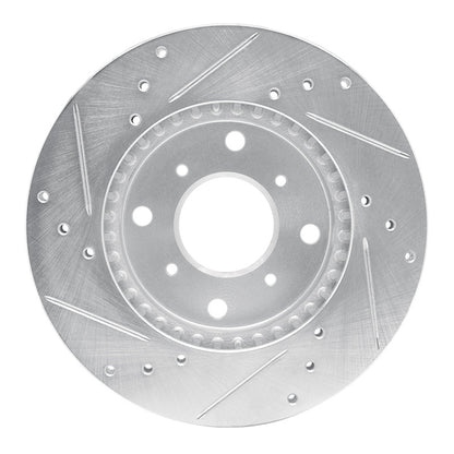 R1 Concepts R1 92-96 Honda Prelude Front Right Drilled & Slotted Silver Brake Rotor