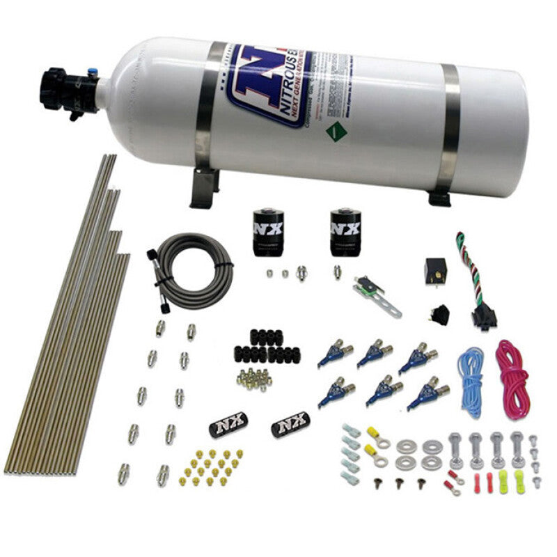 Nitrous Express 6 Cyl Gas Nitrous Kit (150-375HP) w/15lb Bottle