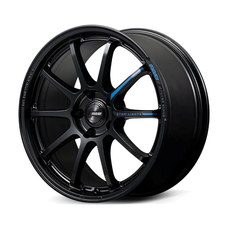 Gram Lights 57NR LIMITED II 18x8.5 +38 5-120 Semigloss Black Wheel w/ Black Cap/Stickers/Air Valve