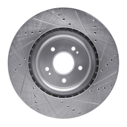 R1 Concepts R1 18-22 Genesis G70 Front Left Drilled & Slotted Silver Brake Rotor