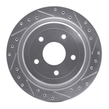 R1 Concepts R1 97-13 Cadillac XLR Rear Right Drilled & Slotted Silver Brake Rotor