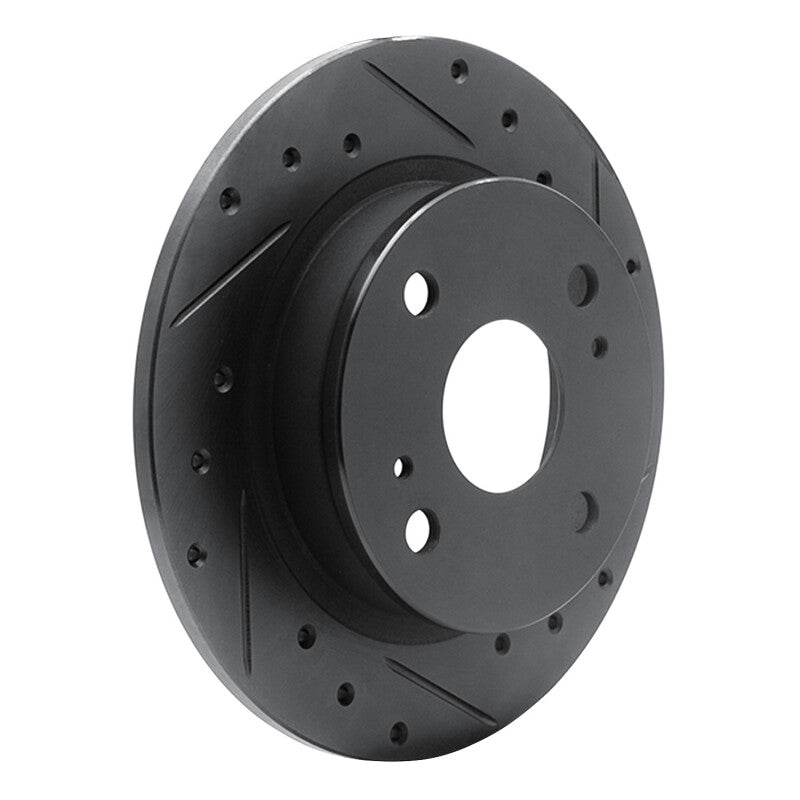 R1 Concepts R1 79-81 Toyota Celica Rear Right Drilled & Slotted Black Brake Rotor