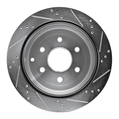 R1 Concepts R1 10-24 Infiniti QX56 Rear Left Drilled & Slotted Silver Brake Rotor