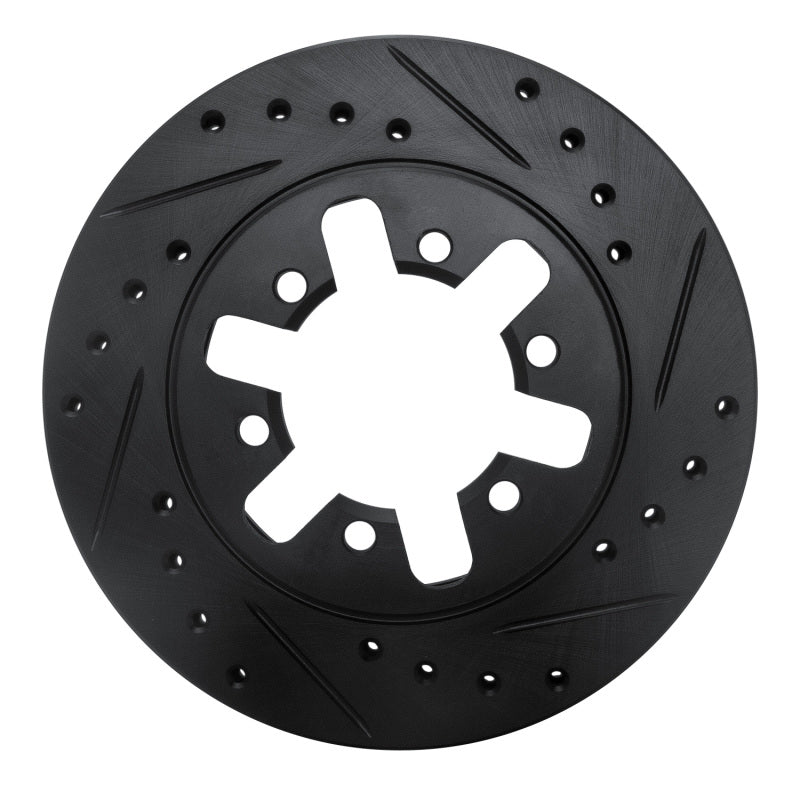 R1 Concepts R1 82-85 Nissan 720 Datsun Front Right Drilled & Slotted Black Brake Rotor