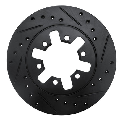 R1 Concepts R1 82-85 Nissan 720 Datsun Front Right Drilled & Slotted Black Brake Rotor