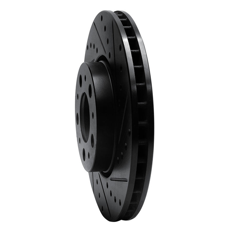 R1 Concepts R1 99-09 Volvo S60 Front Right Drilled & Slotted Black Brake Rotor
