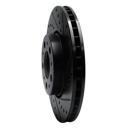 R1 Concepts R1 99-09 Volvo S60 Front Right Drilled & Slotted Black Brake Rotor