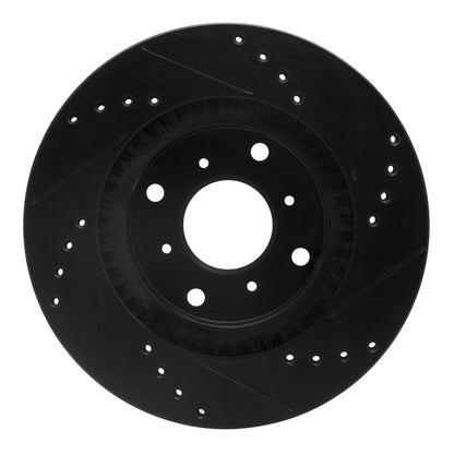 R1 Concepts R1 87-90 Acura Legend Front Left Drilled & Slotted Black Brake Rotor
