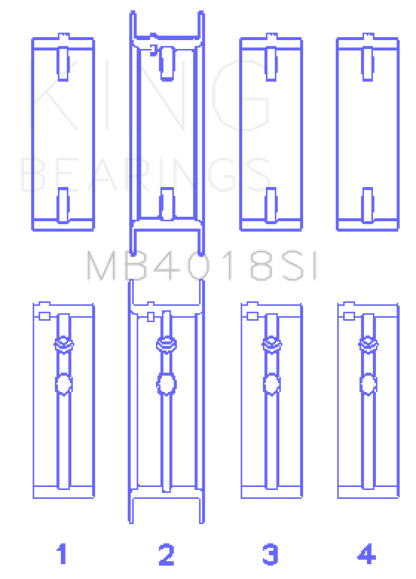 King Engine Bearings Holden 231 (3800) V6 (Size STD) Main Bearing Set