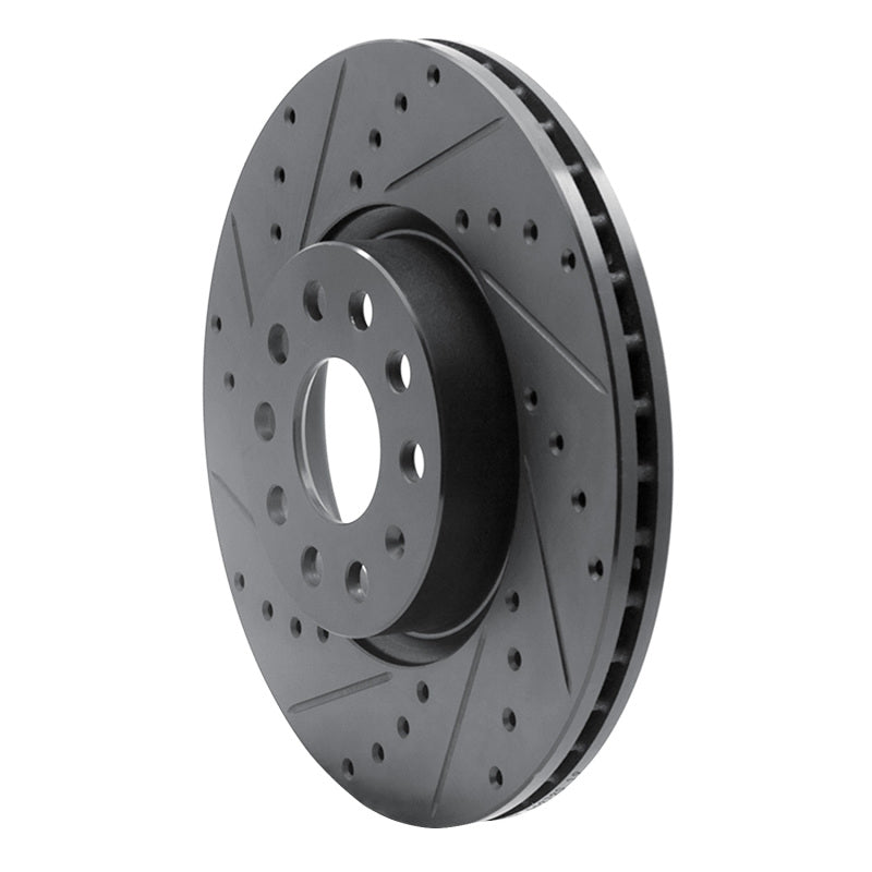 R1 Concepts R1 2005-2025 Audi A3 Sportback E-Tron Front Left Drilled & Slotted Black Brake Rotor