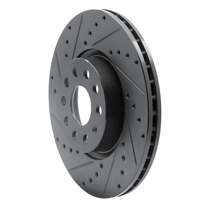 R1 Concepts R1 2005-2025 Audi A3 Sportback E-Tron Front Left Drilled & Slotted Black Brake Rotor