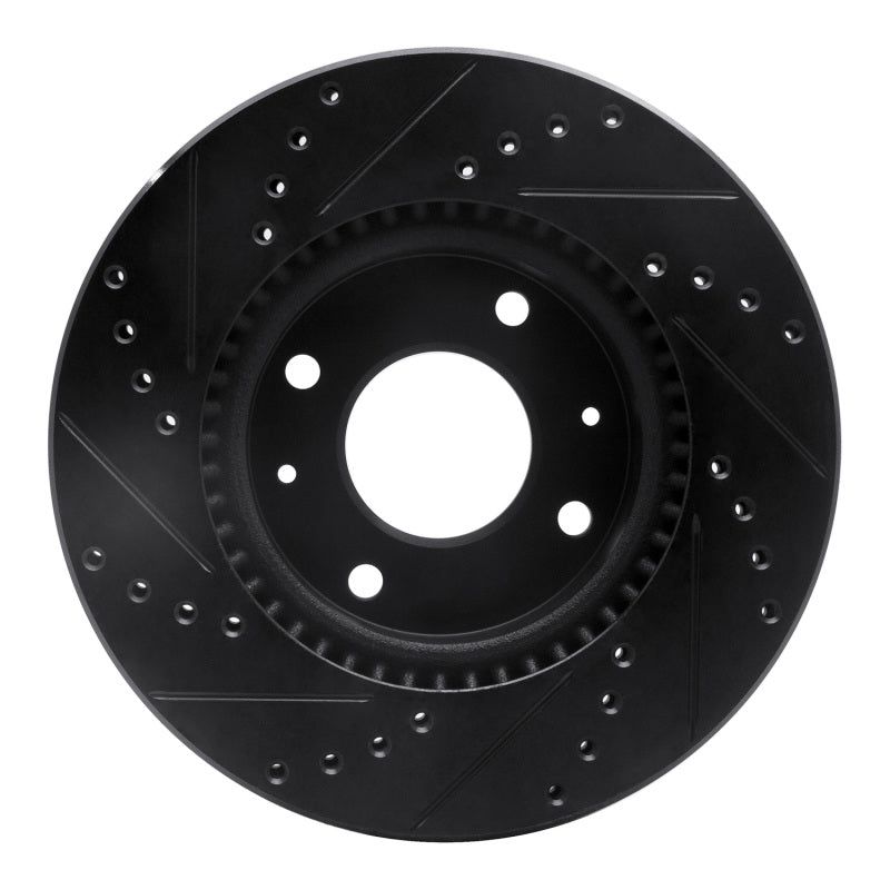 R1 Concepts R1 02-06 Hyundai Sonata Front Right Drilled & Slotted Black Brake Rotor