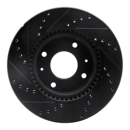 R1 Concepts R1 02-06 Hyundai Sonata Front Right Drilled & Slotted Black Brake Rotor