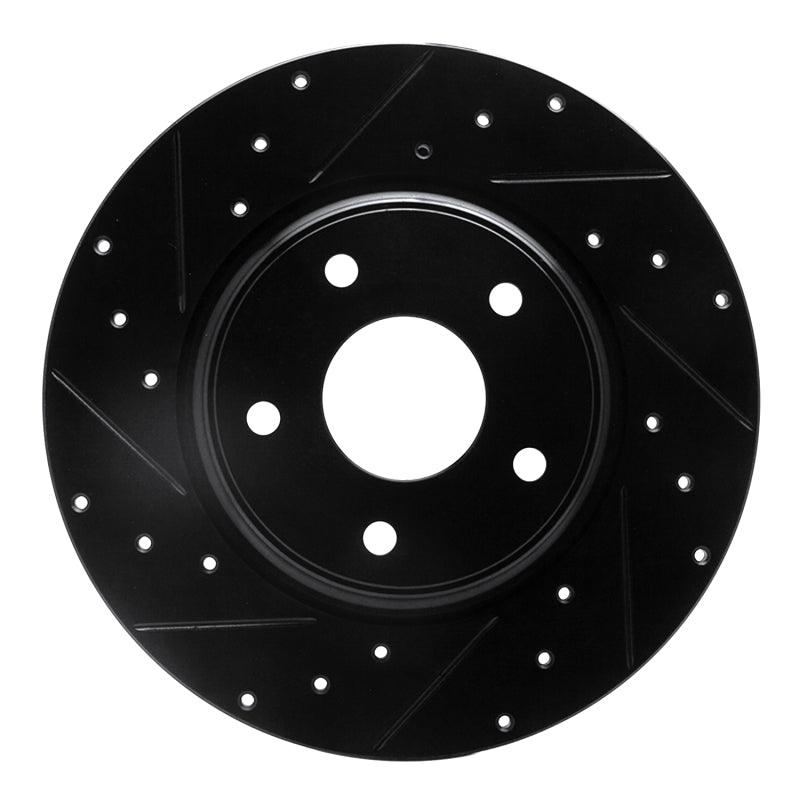 R1 Concepts R1 12-20 Chrysler Town & Country Rear Left Drilled & Slotted Black Brake Rotor