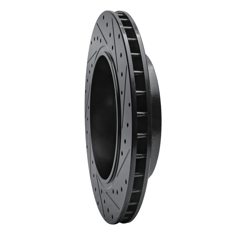R1 Concepts R1 06-10 Jeep Grand Cherokee Rear Left Drilled & Slotted Black Brake Rotor