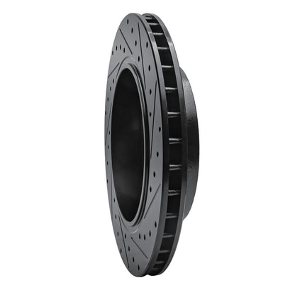 R1 Concepts R1 06-10 Jeep Grand Cherokee Rear Left Drilled & Slotted Black Brake Rotor