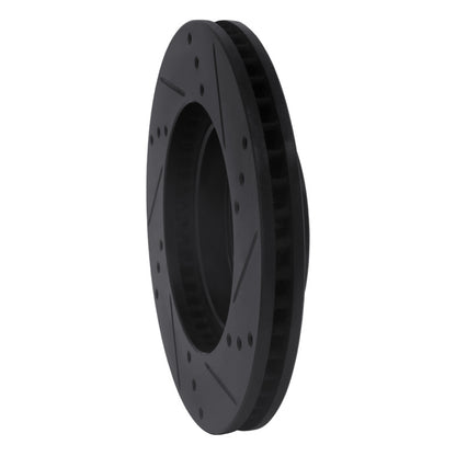 R1 Concepts R1 10-17 Lexus CT200H Front Left Drilled & Slotted Black Brake Rotor