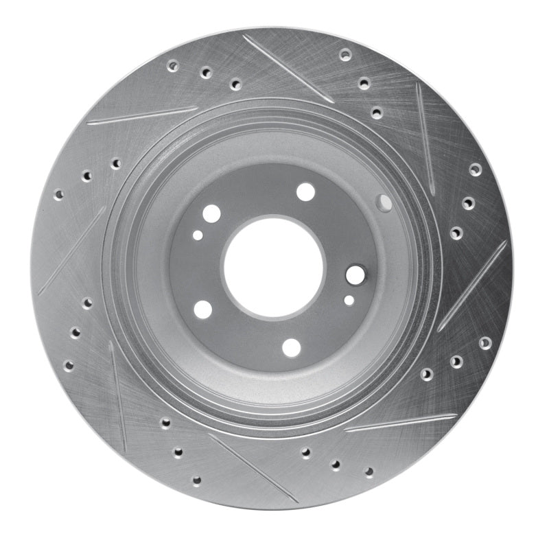 R1 Concepts R1 11-17 Hyundai Equus Rear Left Drilled & Slotted Silver Brake Rotor