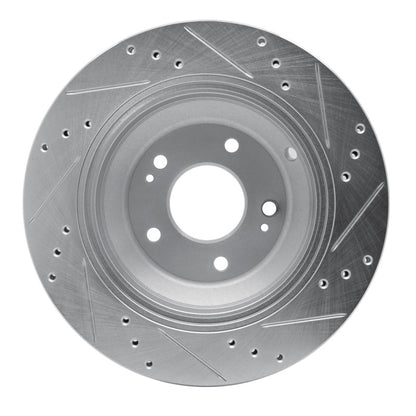 R1 Concepts R1 11-17 Hyundai Equus Rear Left Drilled & Slotted Silver Brake Rotor