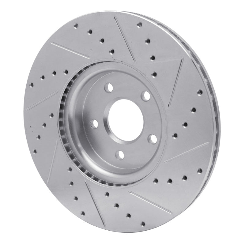 R1 Concepts R1 04-19 Ford Focus Front Left Drilled & Slotted Silver Brake Rotor