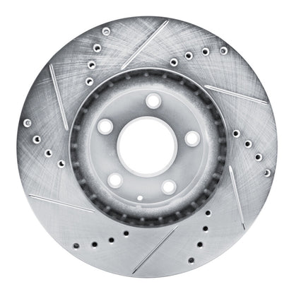 R1 Concepts R1 13-19 Mazda CX-5 Front Right Drilled & Slotted Silver Brake Rotor
