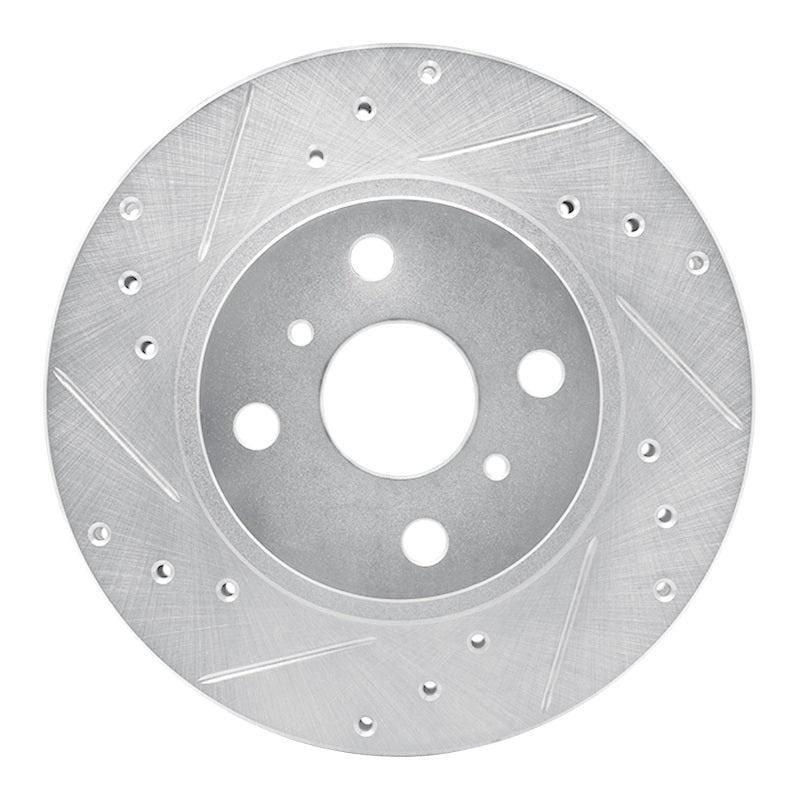 R1 Concepts R1 87-92 Geo Prizm Front Left Drilled & Slotted Silver Brake Rotor